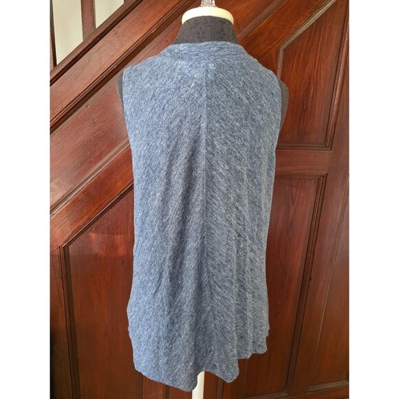 Sigrid Olsen Womens Sleeveless Knit Top  Blue Heather  Size XL  100% Linen - Picture 2 of 7